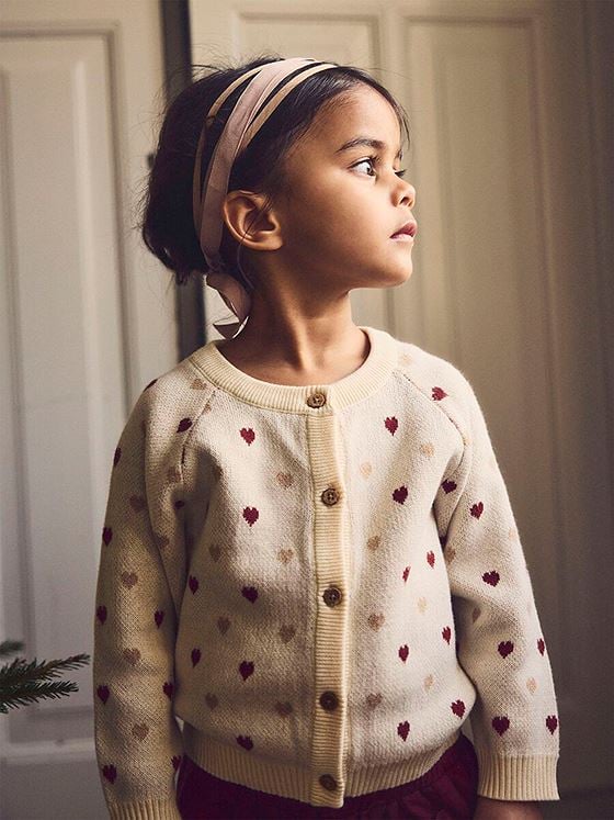 Lil- Atelier Saran Long Sleeve Knit Card Heart Turtledove