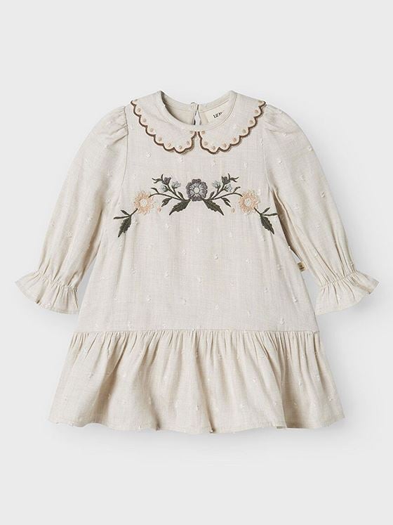 Lil- Atelier Safron Long Sleeve Body Dress Pumice Stone