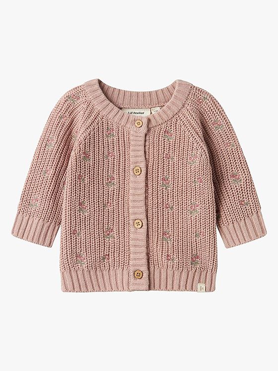 Lil- Atelier Emlen Long Sleeve Knit Cardigan Shadow Gray