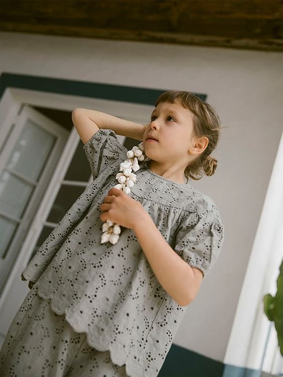 Lil- Atelier Dally Short Sleeve Loose Shirt Forest Fog