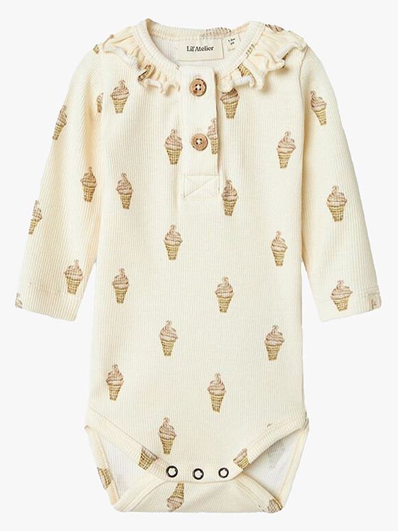 Lil- Atelier Gavo Emo Long Sleeve Slim Body Ice Cream Turtledove