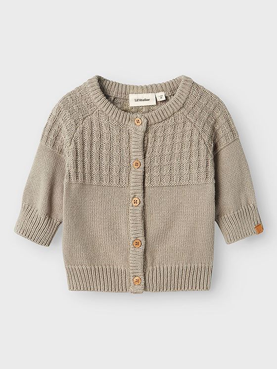 Lil- Atelier Dajan Long Sleeve Knit Cardigan Forest Fog