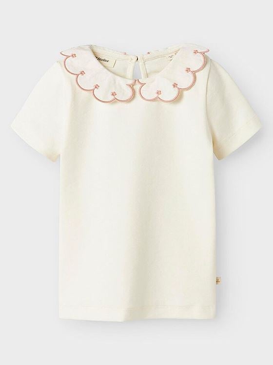 Lil- Atelier Fundo Short Sleeve Slim Top Coconut Milk ROSE