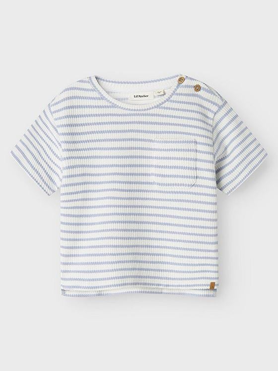 Lil- Atelier Tadeo Short Sleeve Loose Top Zen Blue