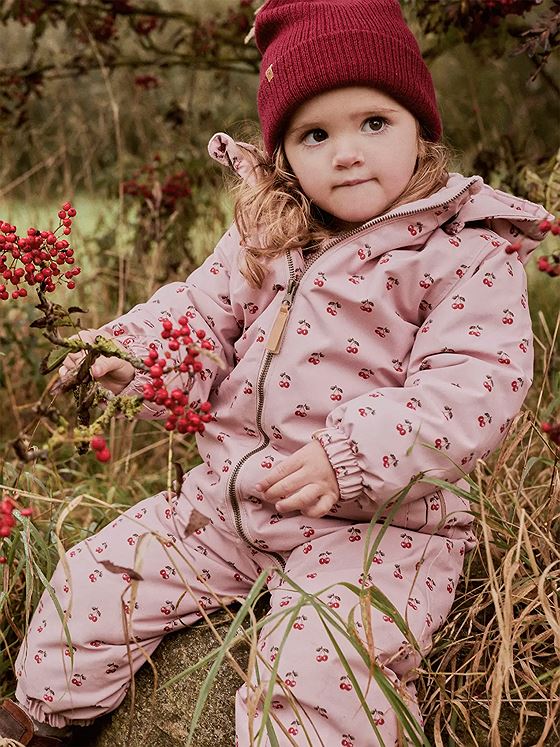 Lil- Atelier Lasnow10 Snowsuit All Over Print Misty Rose CHERRY