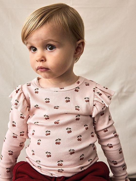 Lil- Atelier Lavo Eve Long Sleeve Slim Top Silver peony