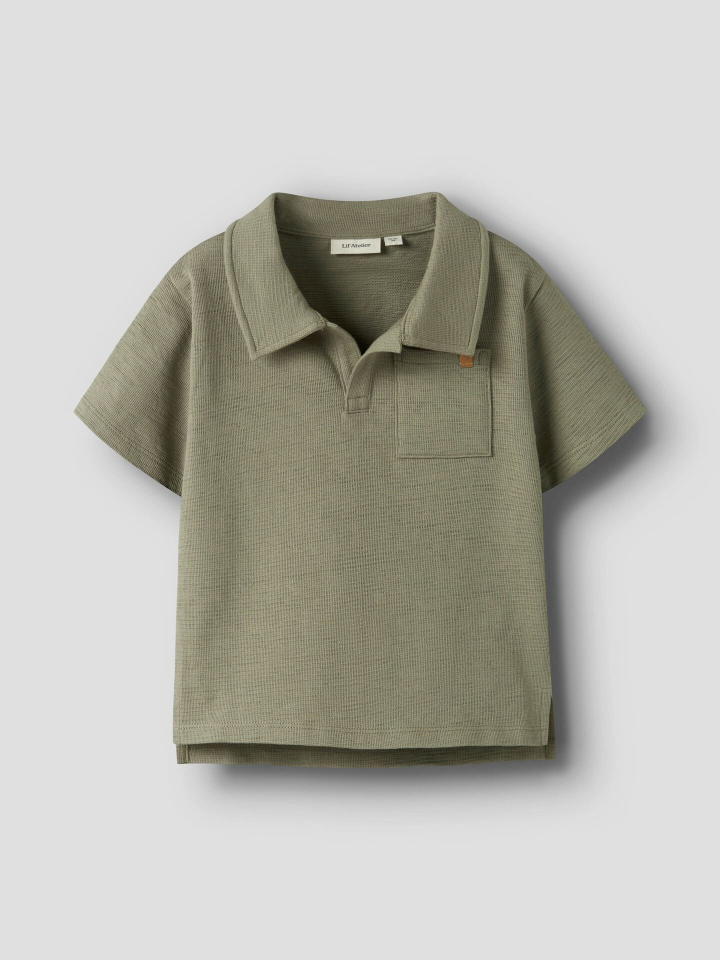 Lil- Atelier Falk Short Sleeve Loose Polo Top Overland Trek