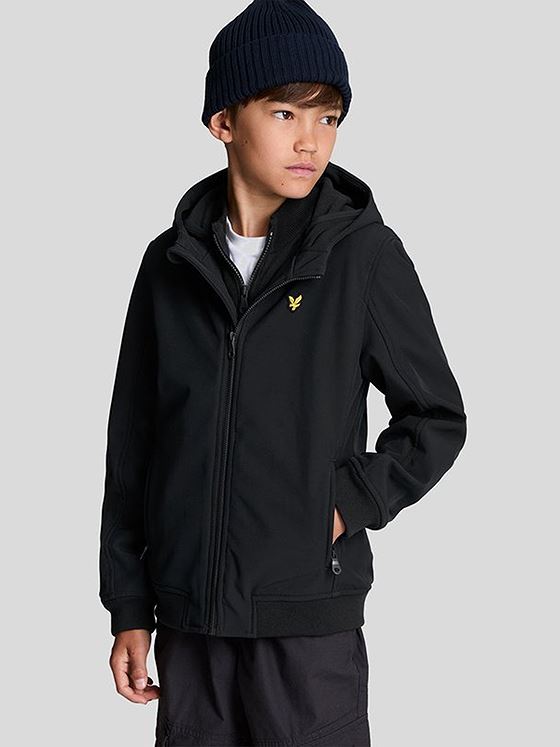 Lyle & Scott Jr Softshell Hooded Jacket Jet Black