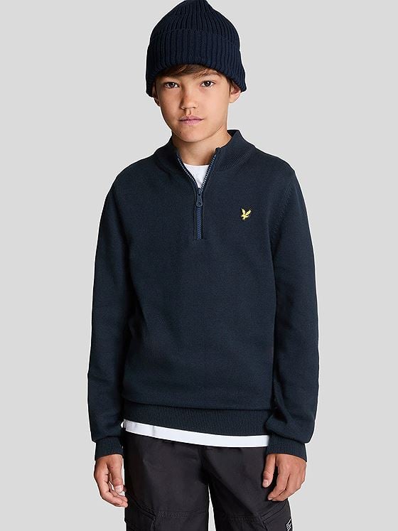 Lyle & Scott Junior 1/4 Zip Jumper Dark Navy