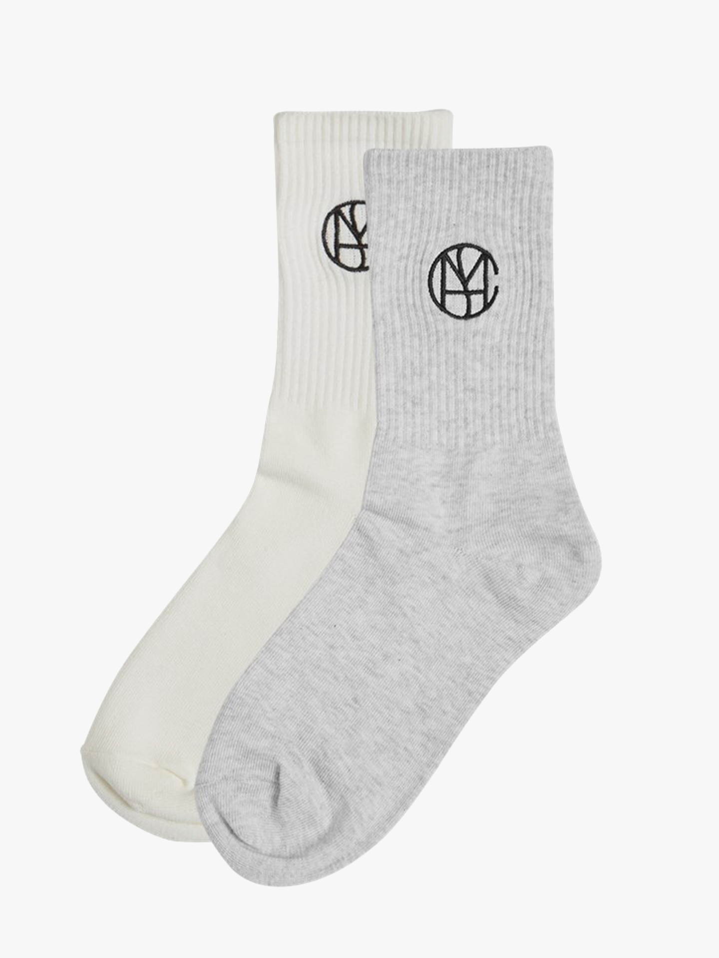MSCH Copenhagen Sporty Icon 2 pack Socks Key White / Light Grey Melange