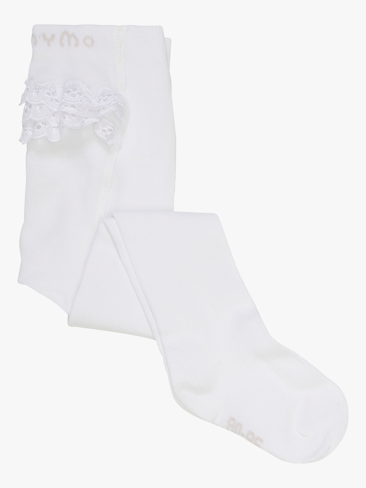 White Strømpebukser m. Blonder NOOS str. 80/86