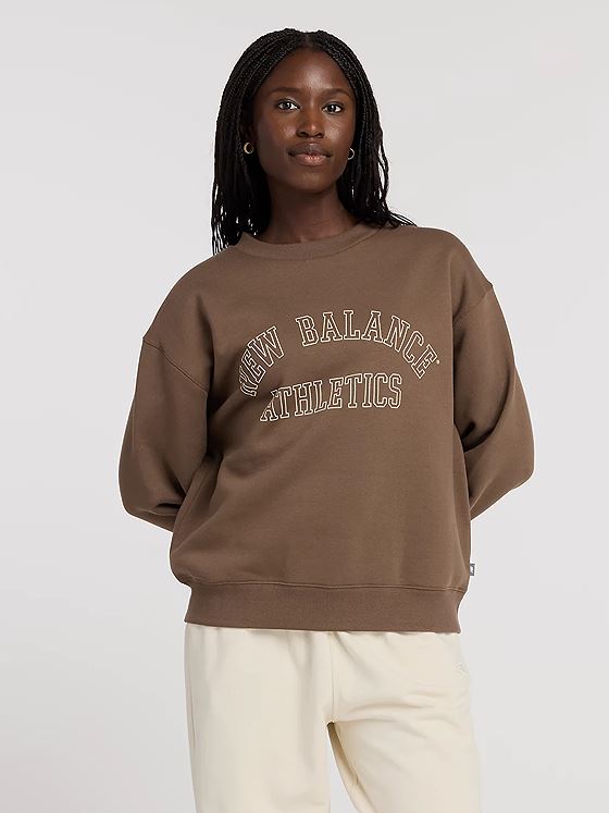 New Balance Graphic Fleece Crew Dark Mushroom