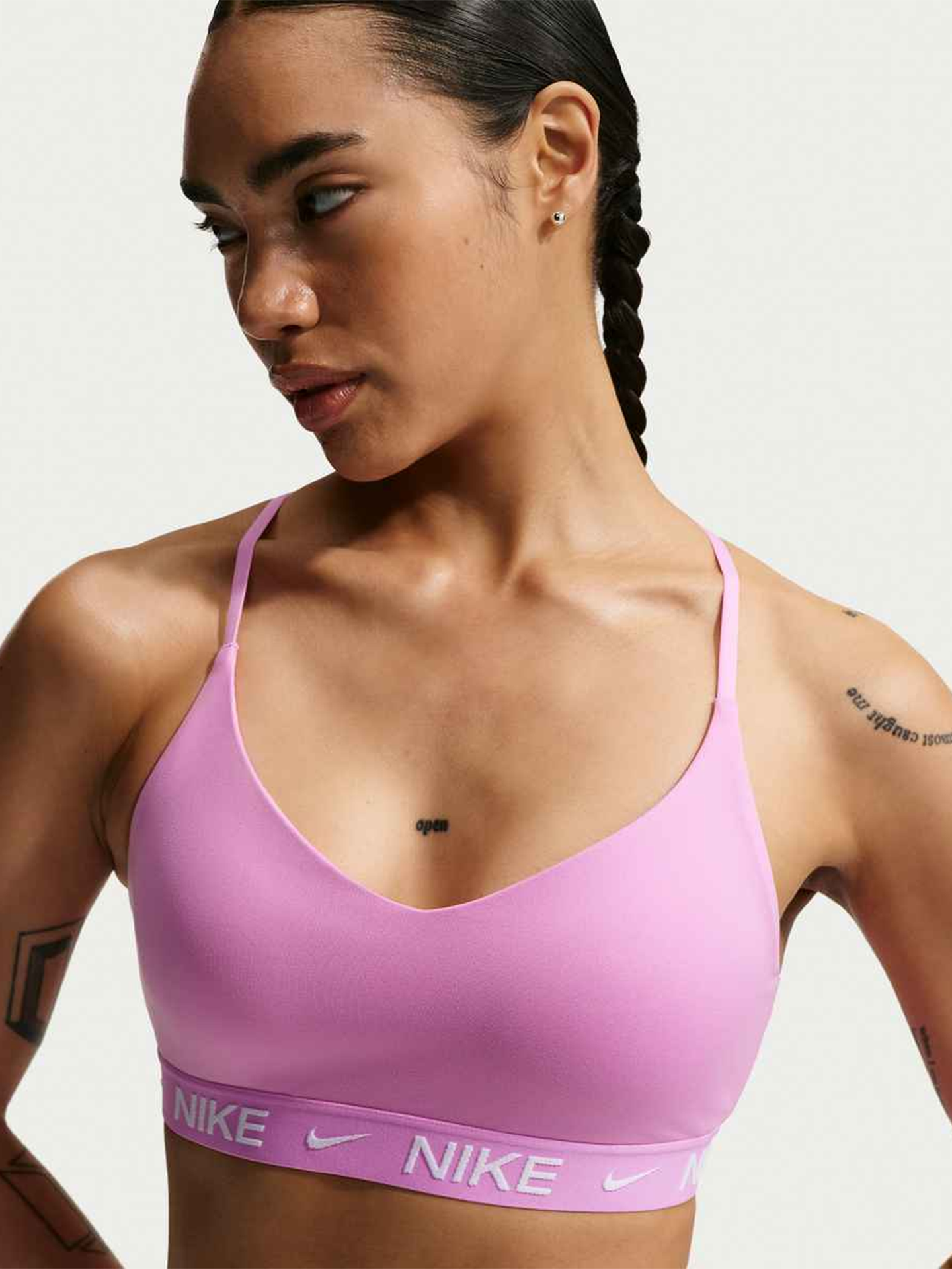 Nike Indy Dri-Fit Light-Support Padded Bra Light Magenta / White