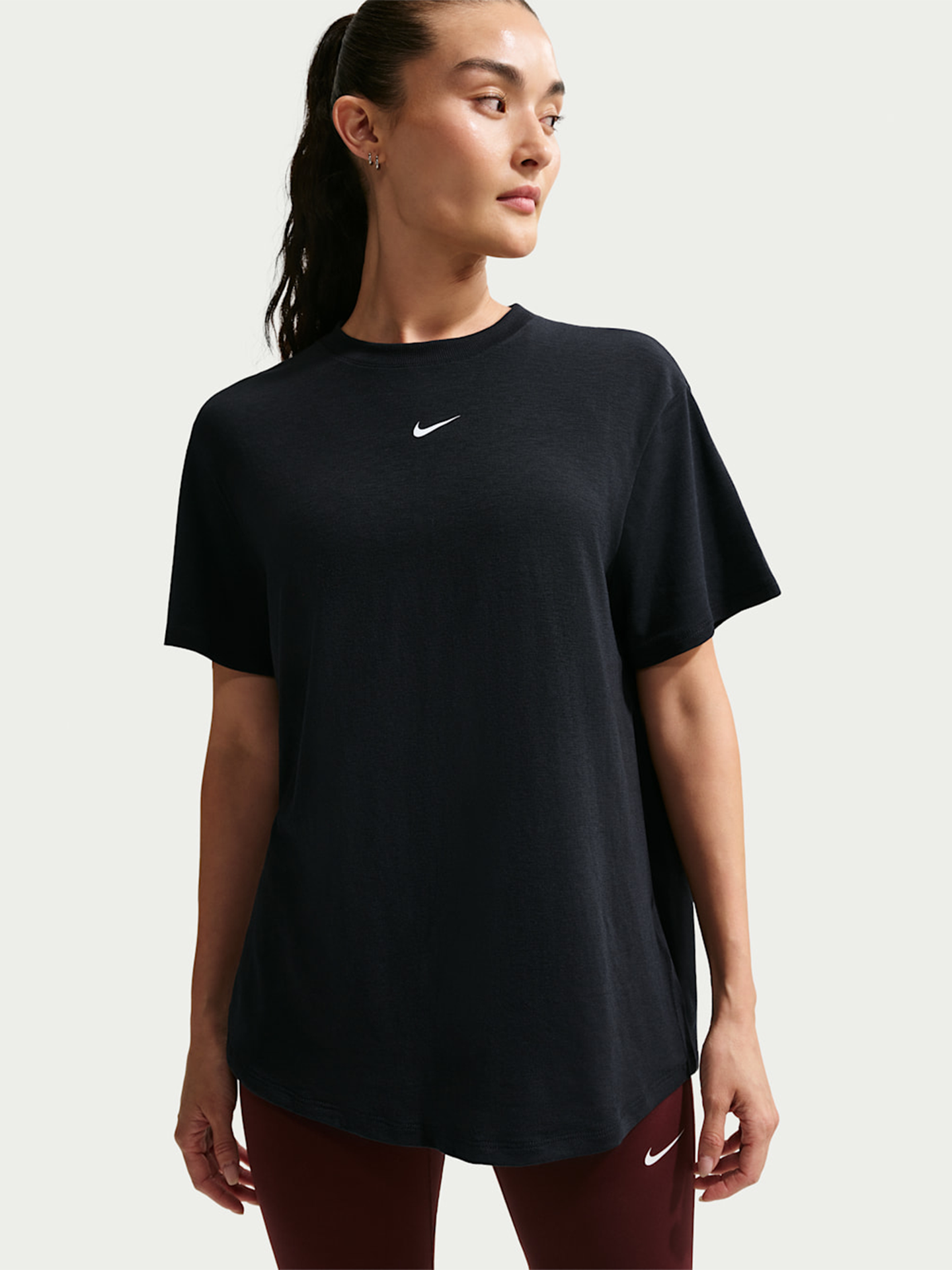 Nike One Relaxed Dri-Fit Short Sleeve Top Black / White