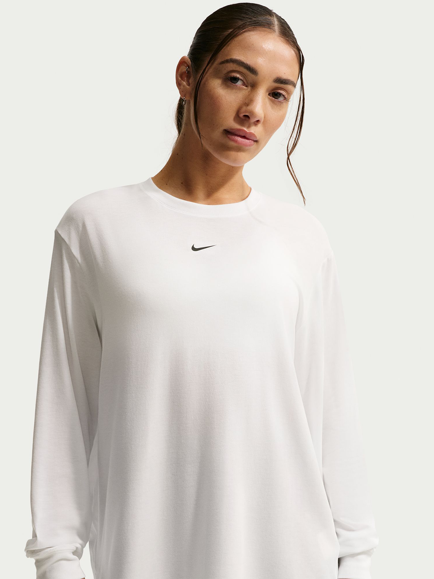 Nike One Relaxed Dri-Fit Long Sleeve White / Black