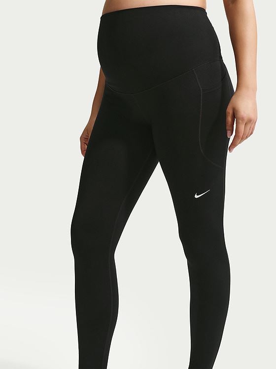 Nike One Maternity Dri-Fit High-Waisted 7/8 Pocket Tights Black / White