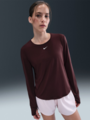 Nike One Classic Dri-Fit Long Sleeve Burgundy Crush / White