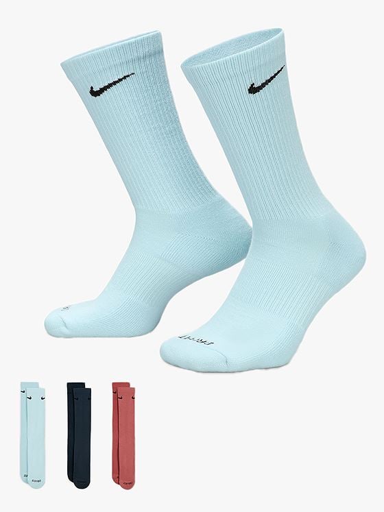 Nike Everyday Plus Cushioned Training Crew Socks 3pk Multi-Color