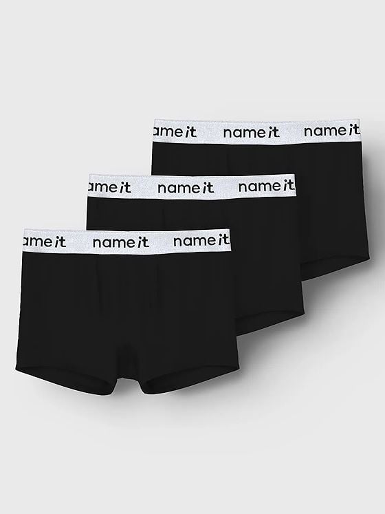 Name It Boxer 3-Pack Black Bright White waistband