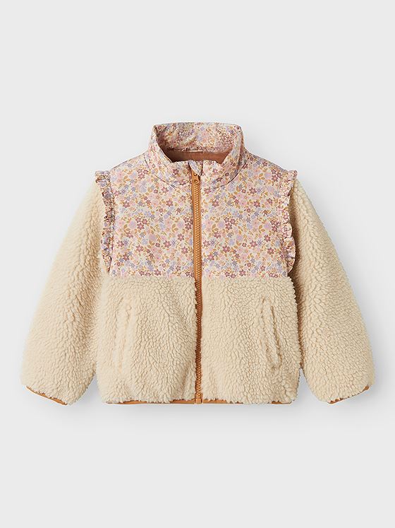 Name It Minna Teddy Jacket Whitecap Gray Biscuit