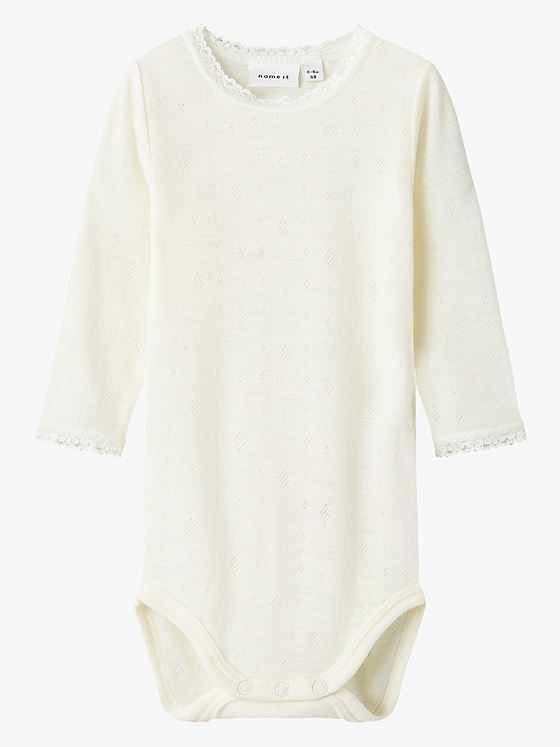 Name It Wang Wool Needle Long Sleeve Body Solid Noos Snow White