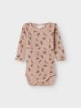 Name It Wang Wool Rib Long Sleeve Body All Over Print Grå