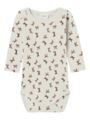 Name It Wang Wool Rib Long Sleeve Body All Over Print Snow White