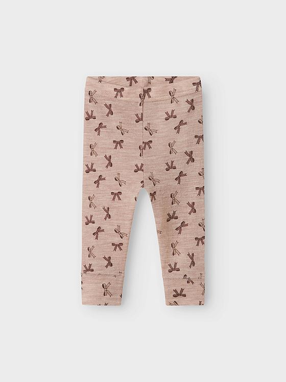 Name It Wang Wool Rib Legging All Over Print Shadow Gray