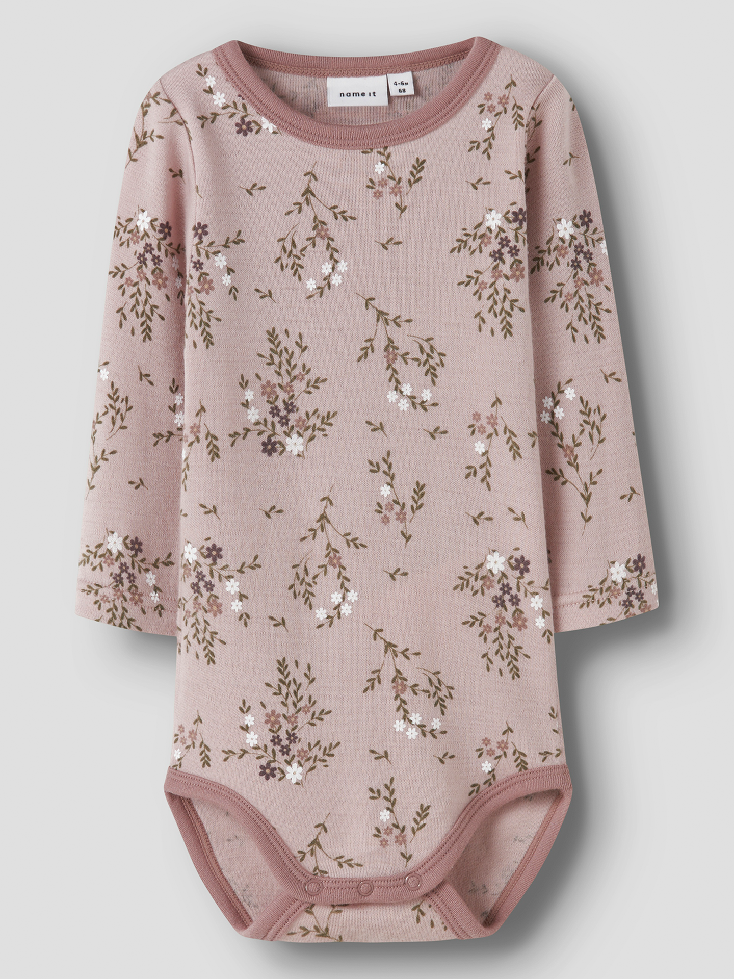 Name It Willow Wool Long Sleeve Body Shadow Gray