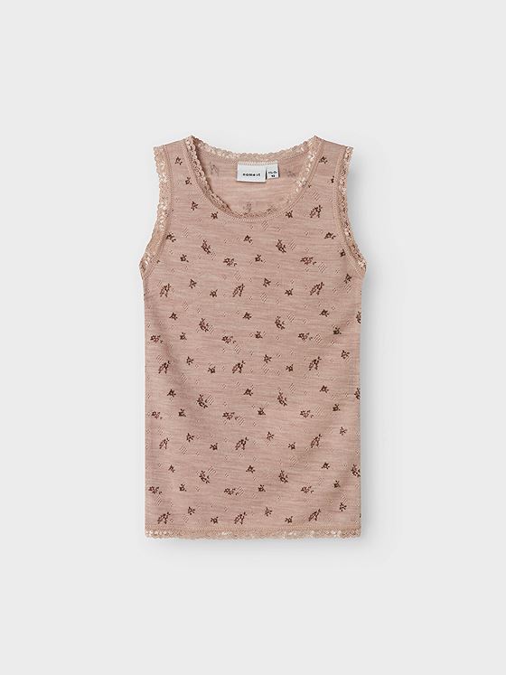 Name It Wang Wool Needle Tank Top Shadow Gray