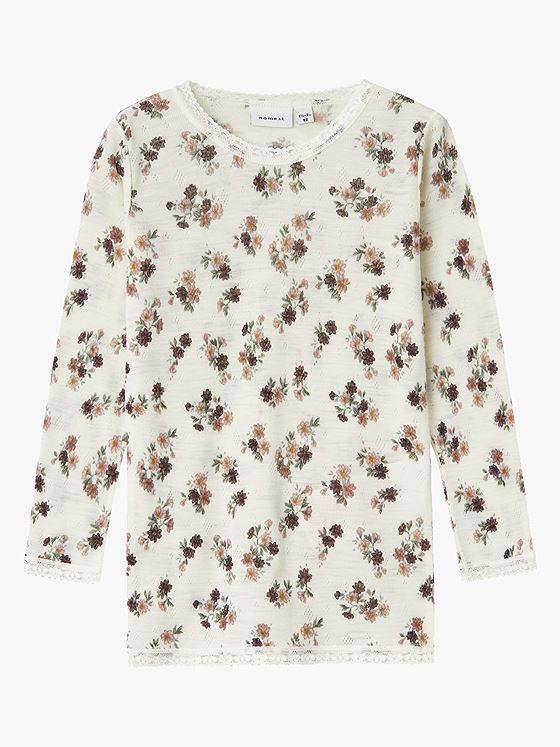 Name It Wang Wool Needle Long Sleeve Top Snow White