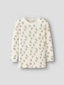 Name It Wang Wool Rib Long Sleeve Top All Over Print Snow White