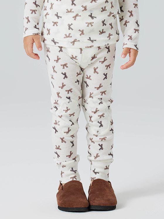 Name It Wang Wool Rib Legging All Over Print Snow White