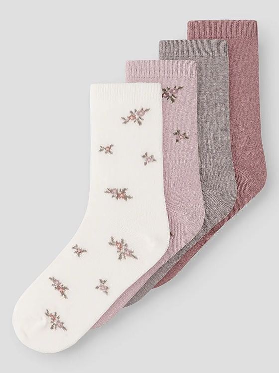Name It Wak Wool Blend 4 Pack Sock Shadow Gray
