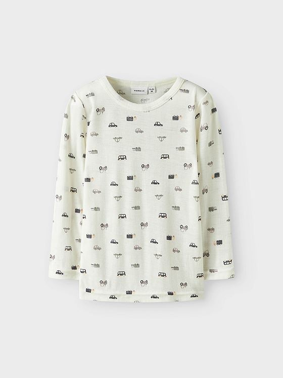 Name It Wang Wool Needle Long Sleeve Top Snow White