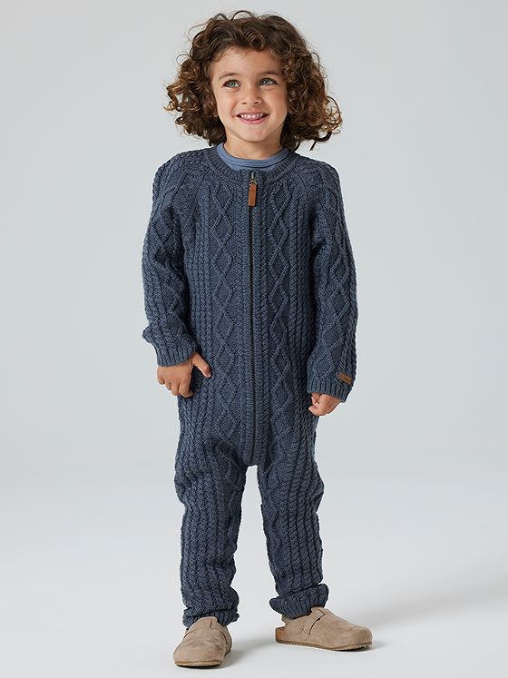 Name It Wrilla Wool Long Sleeve Knit Suit Folkstone Gray