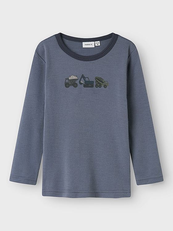 Name It Willow Wool Long Sleeve Top Folkstone Gray