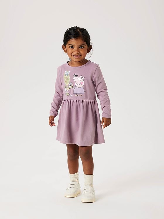 Name It Dyffi Peppa Long Sleeve Dress Elderberry