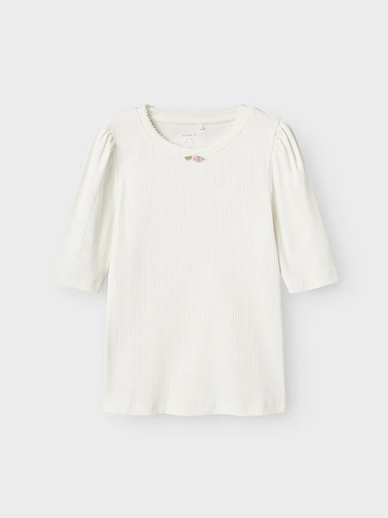 Name It Tuna Short Sleeve Xsl Top Cloud Dancer