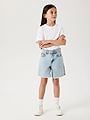Name It Bella High Waist Wide Denim Shorts 1488-Be Light Blue Bleached Denim