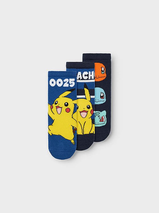 Name It Mik Pokemon 3-Pack Sock Sky Navy Blazer