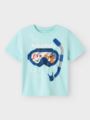 Name It Morish Paw Short Sleeve Top BlueTint