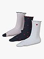 Name It Lulu 3-Pack Socks Bright White Pack with Stripe and Heart