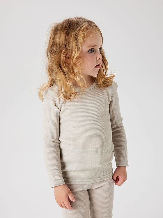 Name It Wax Wool Rib Long Sleeve Top Nacreous Cloud