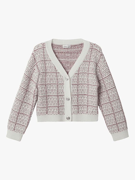 Name It Nulla Long Sleeve Knit Cardigan Nostalgia Rose
