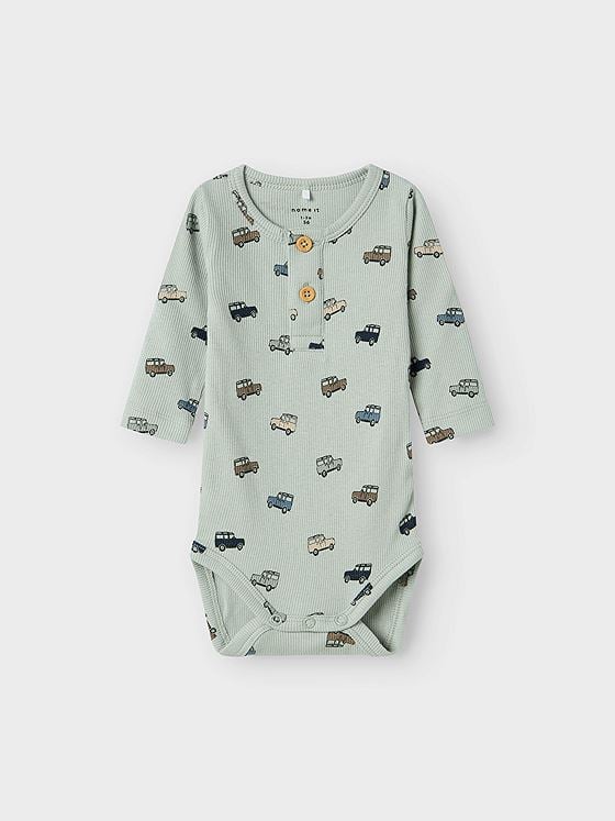 Name It Hukab Long Sleeve Body Aqua Gray