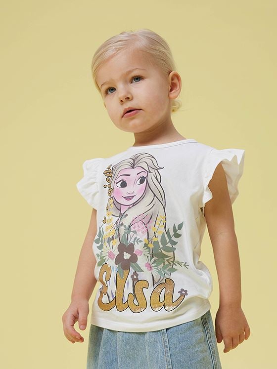 Name It Abla Frozen Short Sleeve Top Box Bright White