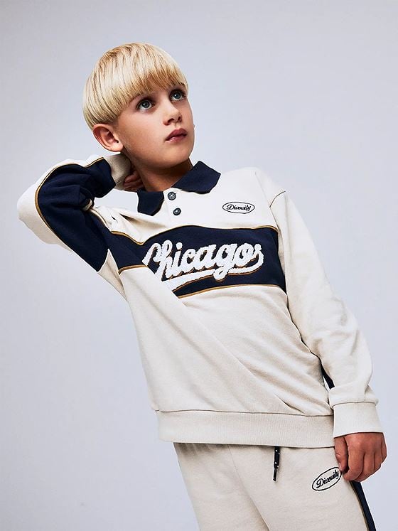 Name It Lucan Long Sleeve Sweat Polo Unbrushed Peyote