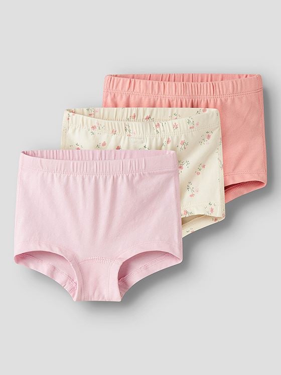 Name It Tights 3-Pack Flower Turtledove w/ Pale Lilac + Mellow Rose