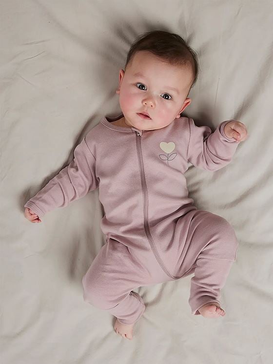 Name It Nightsuit 2-Pack Zip Heart Summer Sand w/ Deauville Mauve
